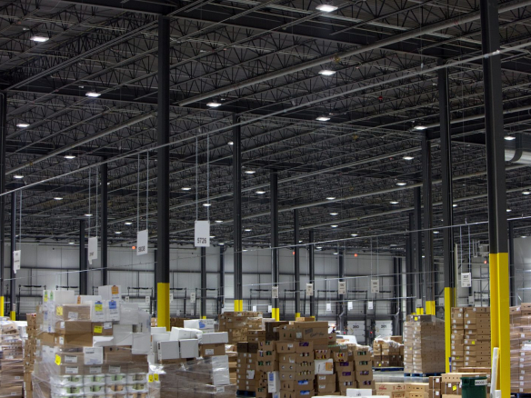 Inside a refrigerated distribution warehouse